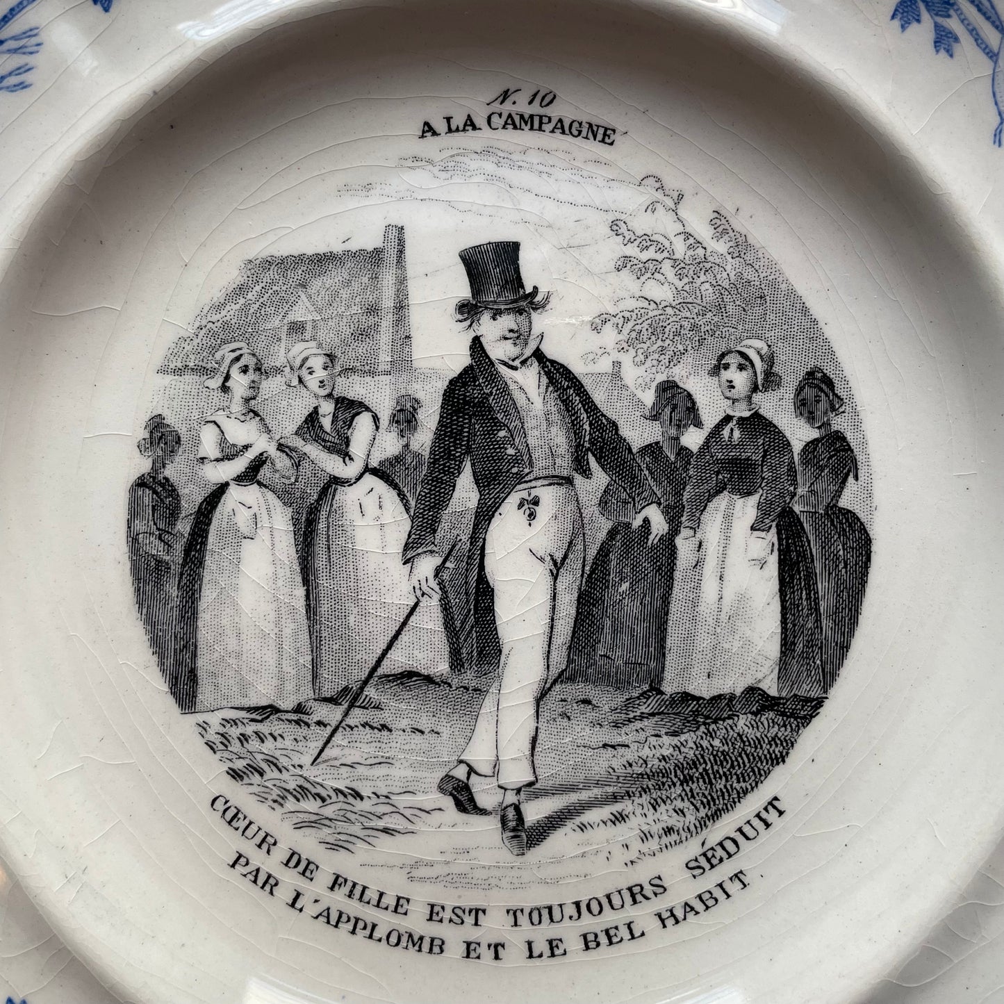 Antique Dandy Assiette Parlante
