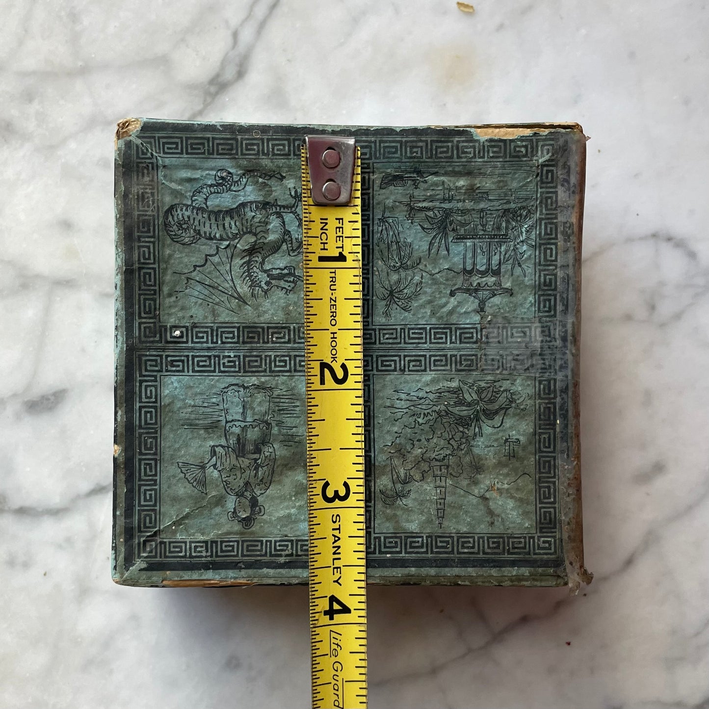 Antique Chinese Paper Flowers in Collar Box