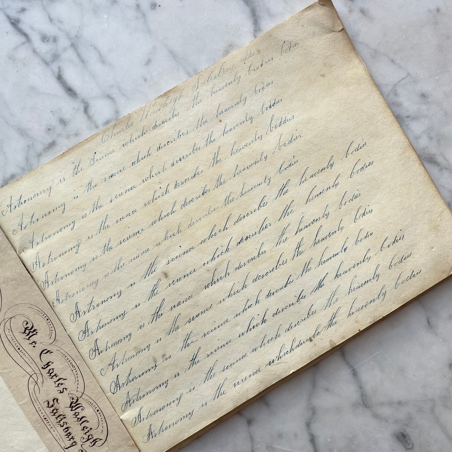 Antique Penmanship Album with Die Cuts | 1842