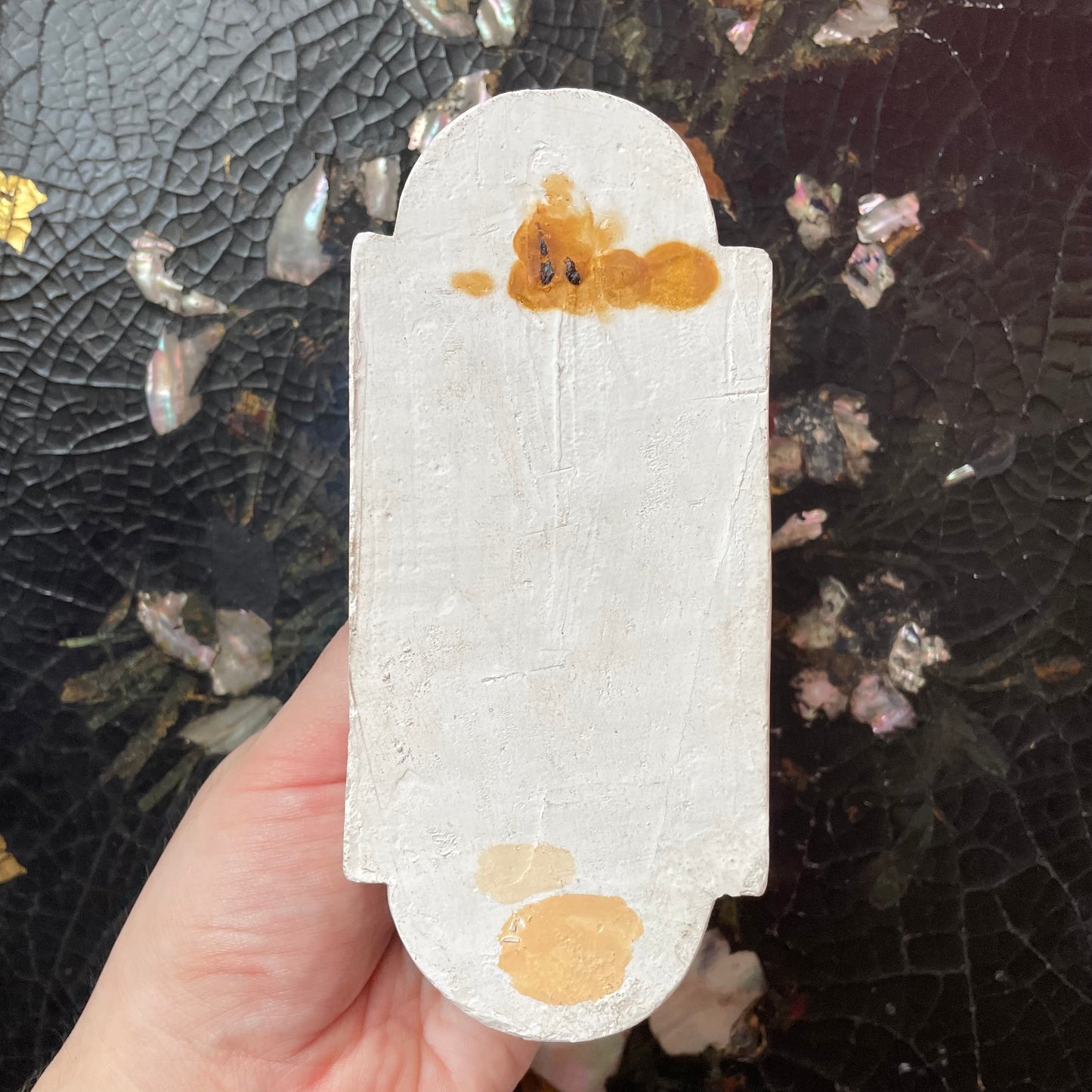 Infant Christ Asleep on the Cross | Antique Chalkware