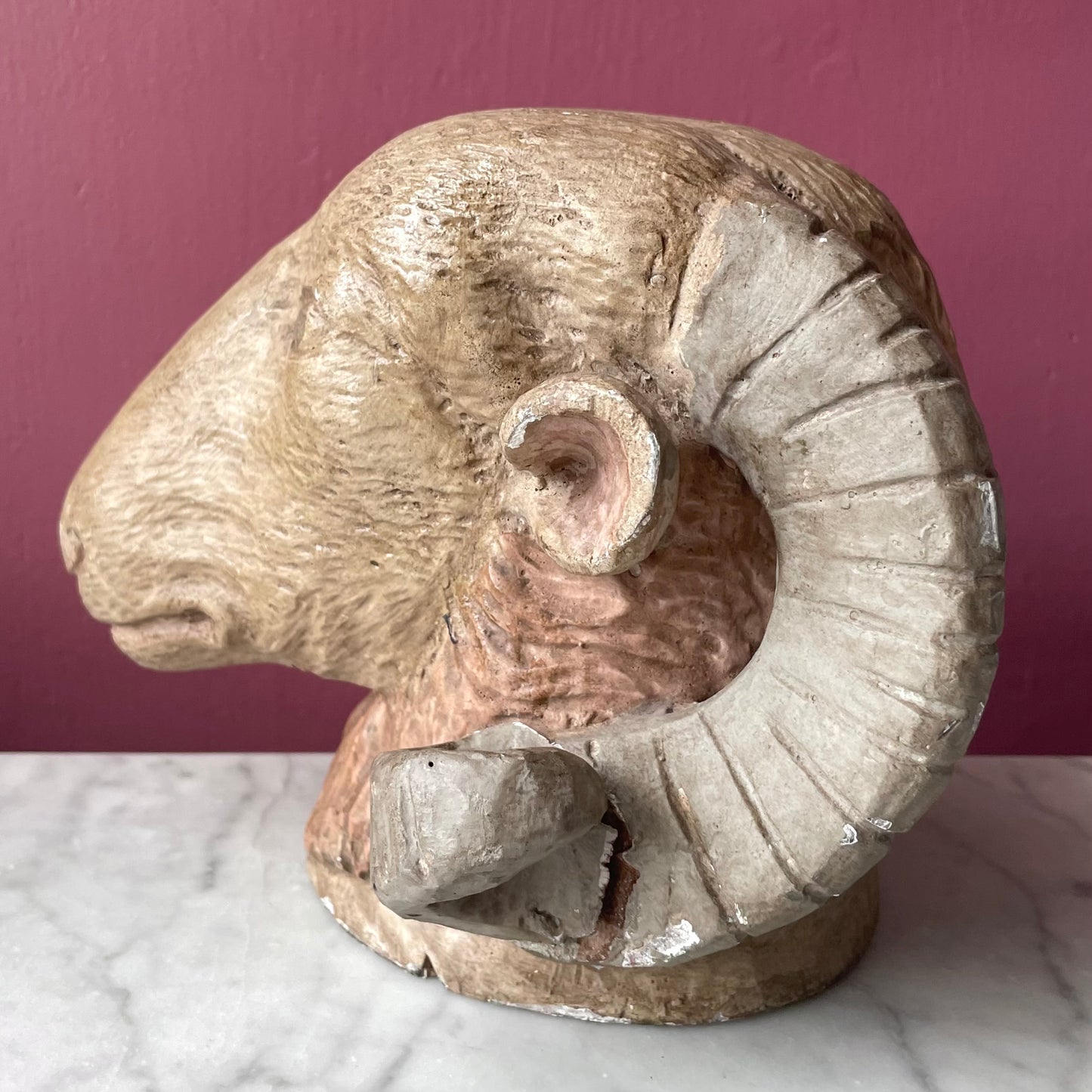 Antique Neoclassical Rams Heads