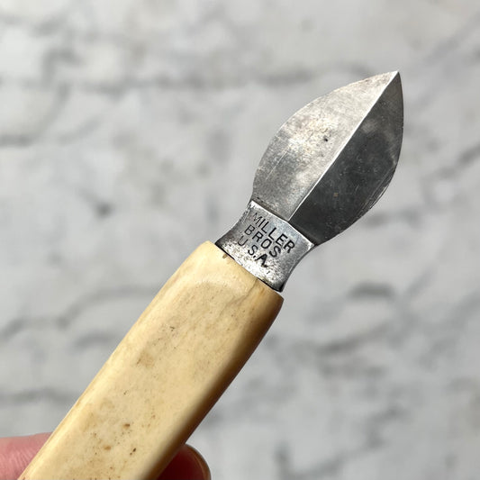 Antique Miller Brothers Ink Eraser Knife with Bone Handle