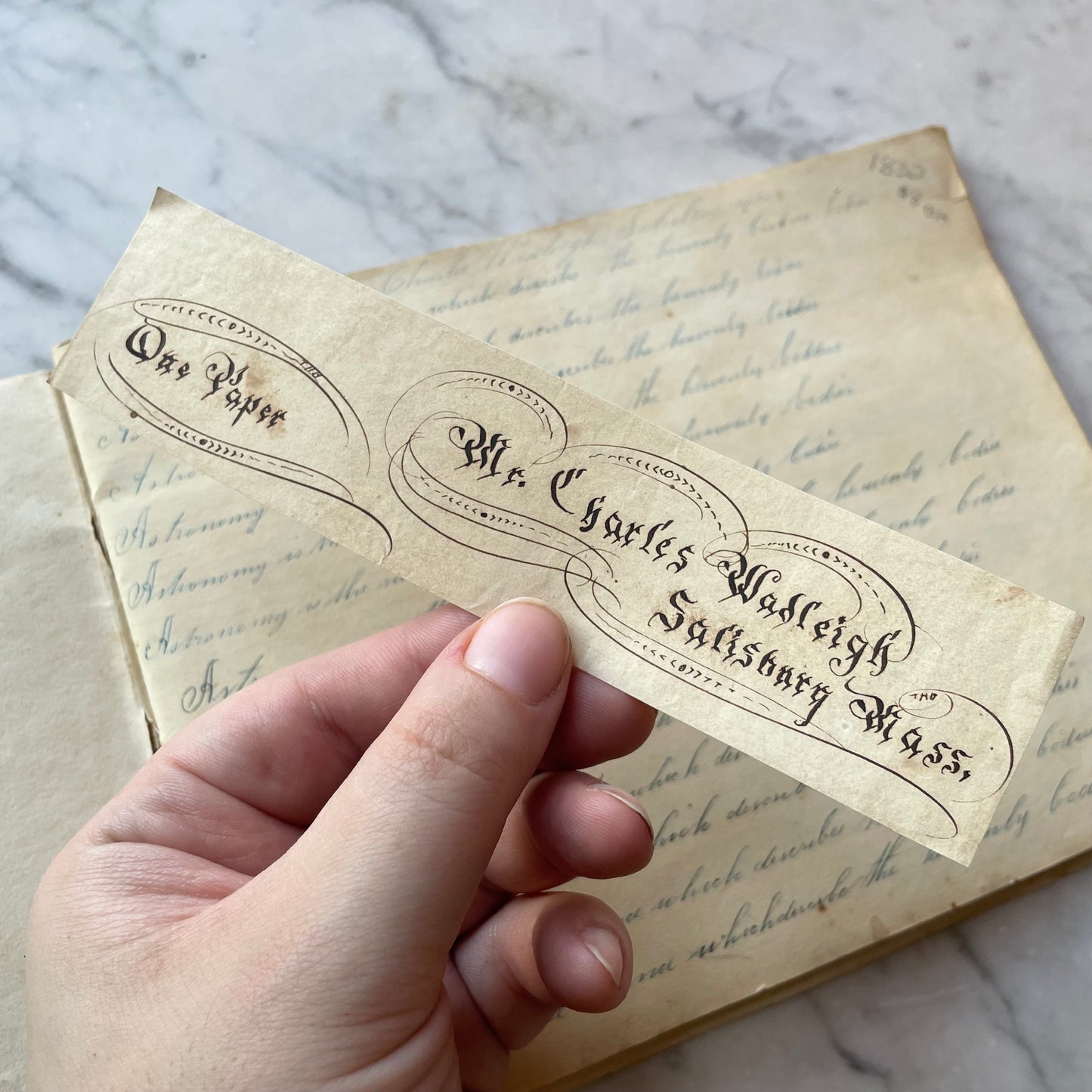 Antique Penmanship Album with Die Cuts | 1842