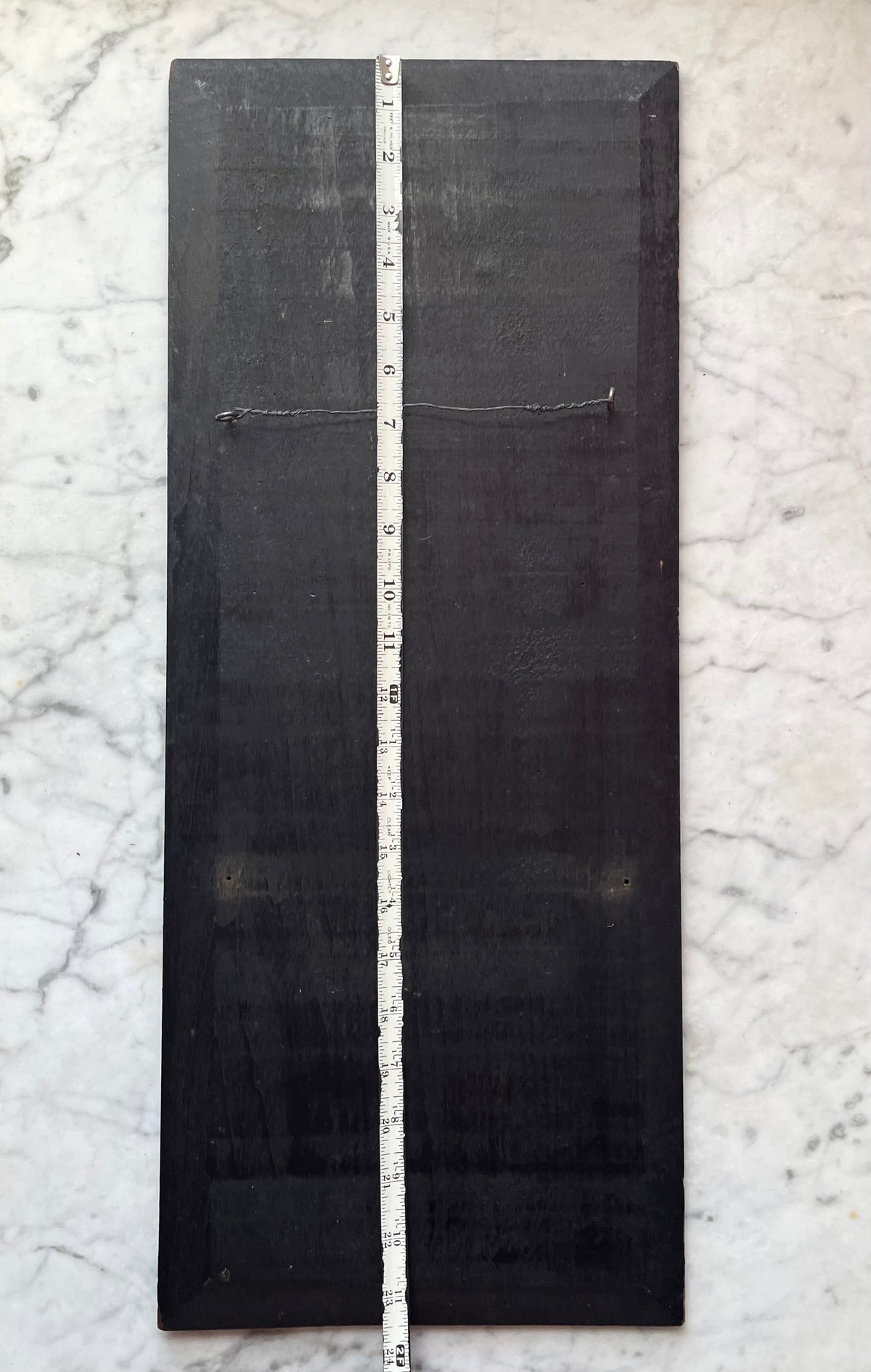 Antique Black Floral Painting on Board