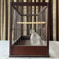 Large Victorian Wooden Bird Cage | Rectangle Shape with Perch and Feeders