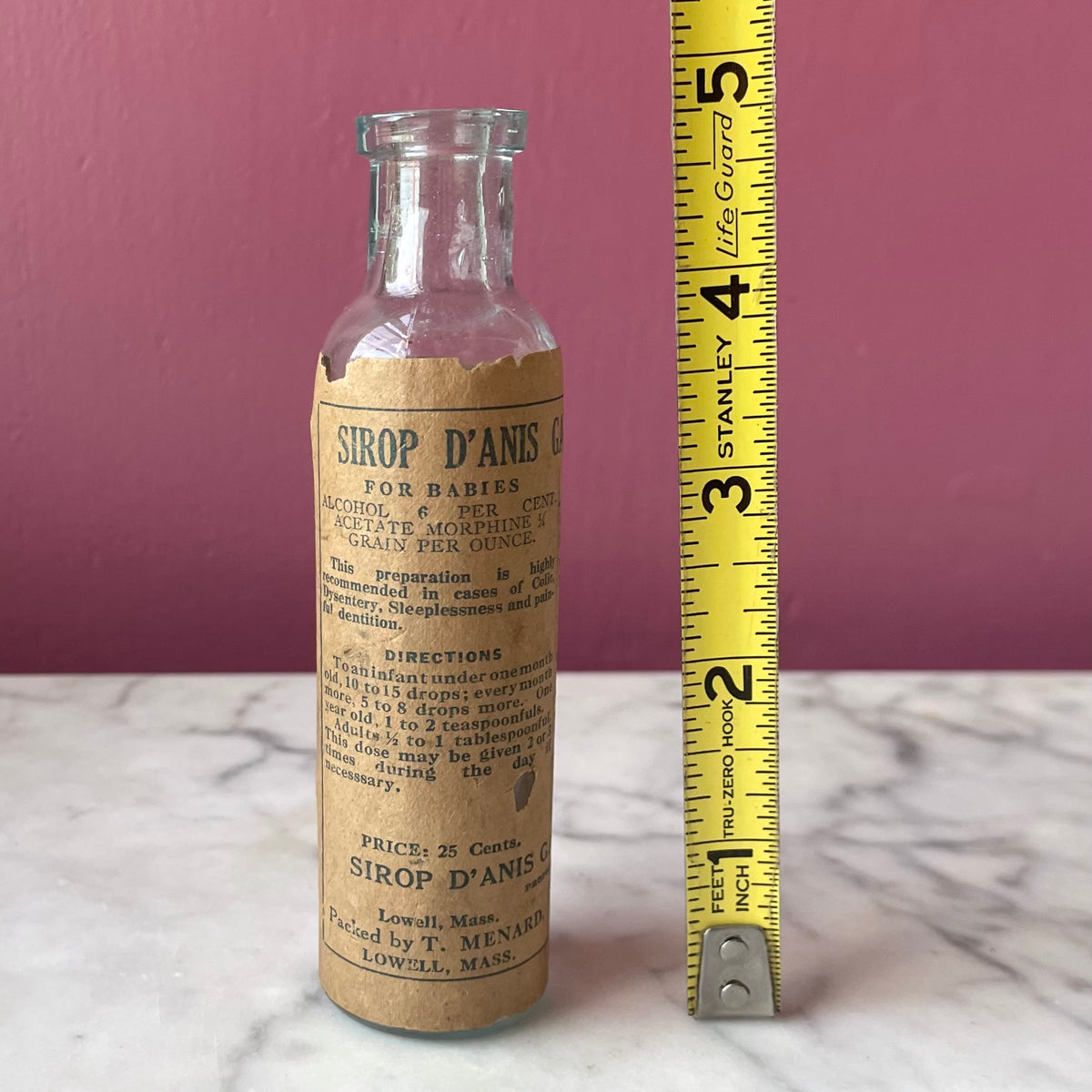 Antique Morphine Bottle | Sirop d'Anis Gauvin