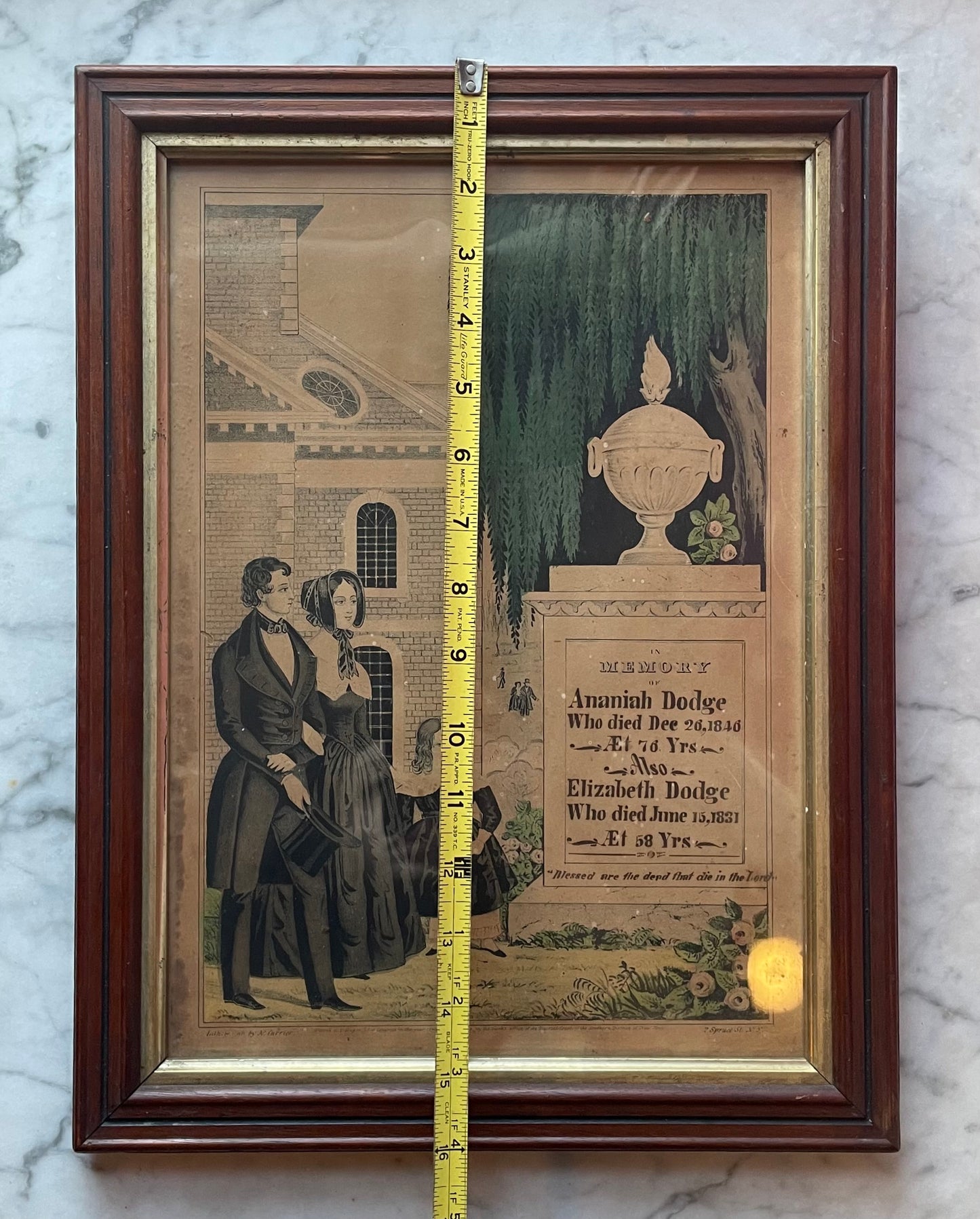 Victorian Mourning Print | Currier & Ives | 1846