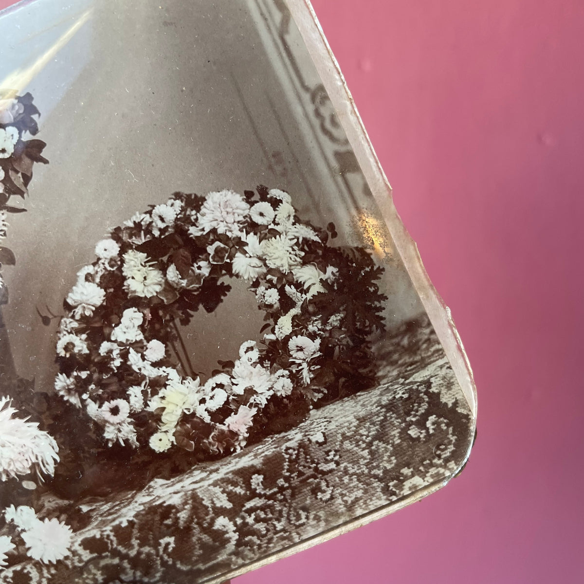 Victorian Funeral Flowers Photo on Glass