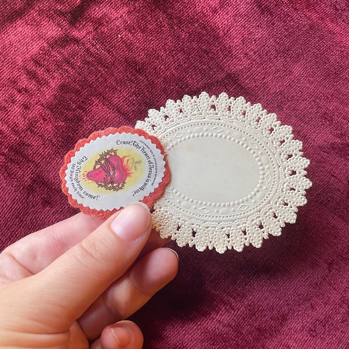 Antique Lace Holy Card