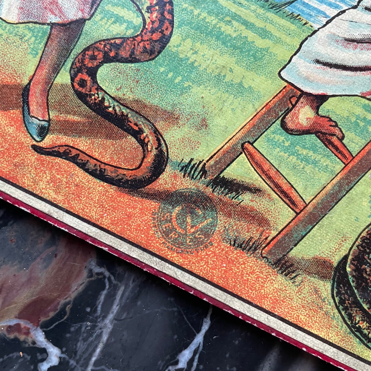 Snakes & Ladders | Antique Game Box Lid