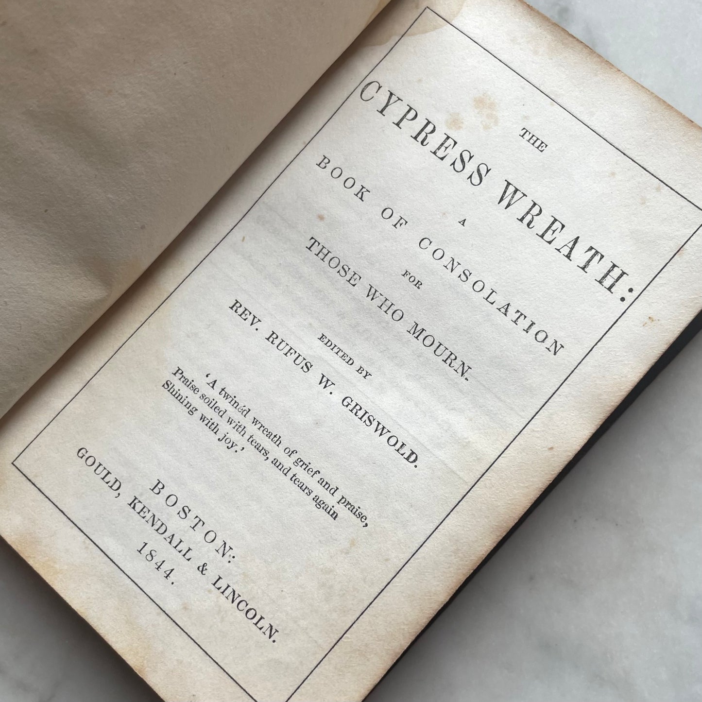 The Cypress Wreath | A Book of Consolation for Those Who Mourn | 1844