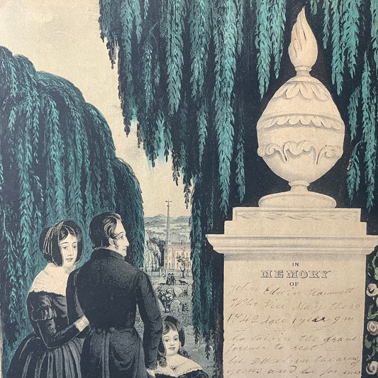 Victorian Mourning Print | Currier & Ives | 1842
