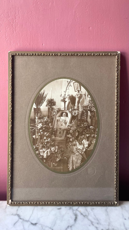 Antique Post Mortem Photo of Child in Casket