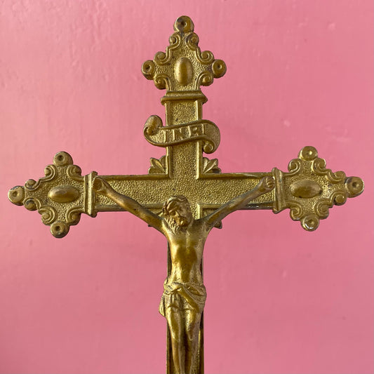 Antique Brass Crucifix