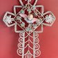 Antique French Beaded Cemetery Cross