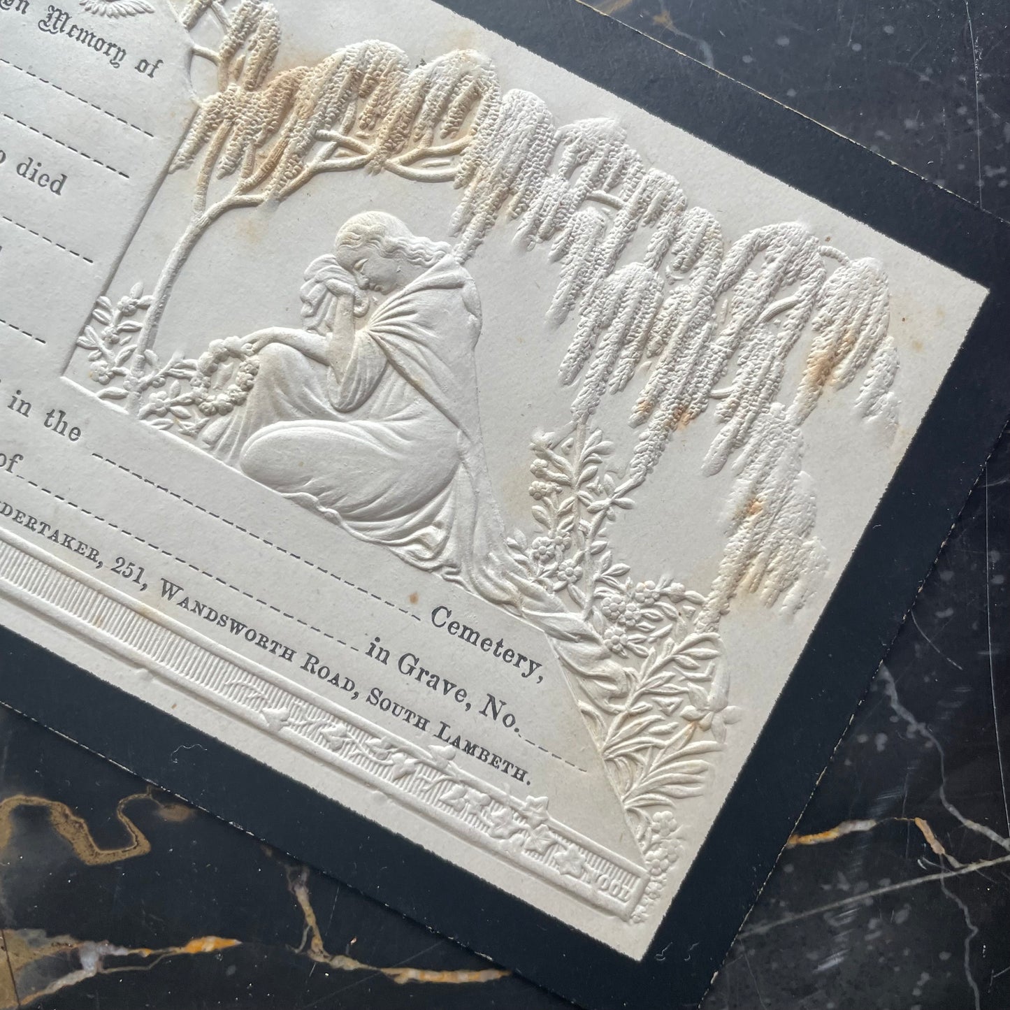 Victorian Die Cut Memorial Card | Blank!