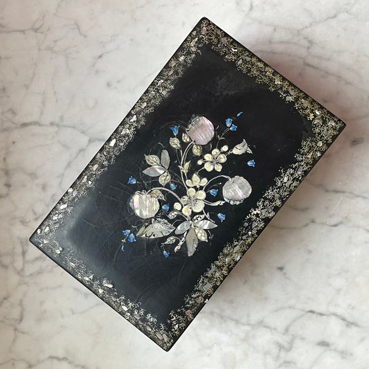 Victorian Mother of Pearl Inlaid Tea Caddy