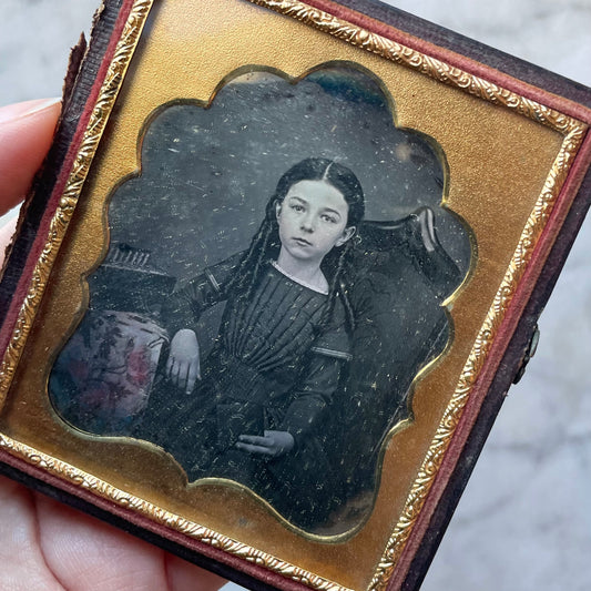 1/6 Plate Tinted Daguerreotype of Young Girl