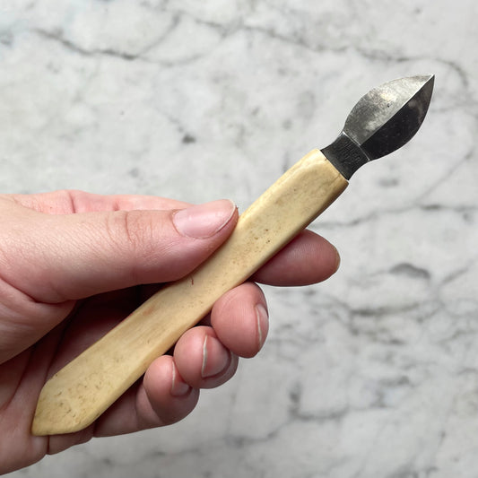 Antique Miller Brothers Ink Eraser Knife with Bone Handle