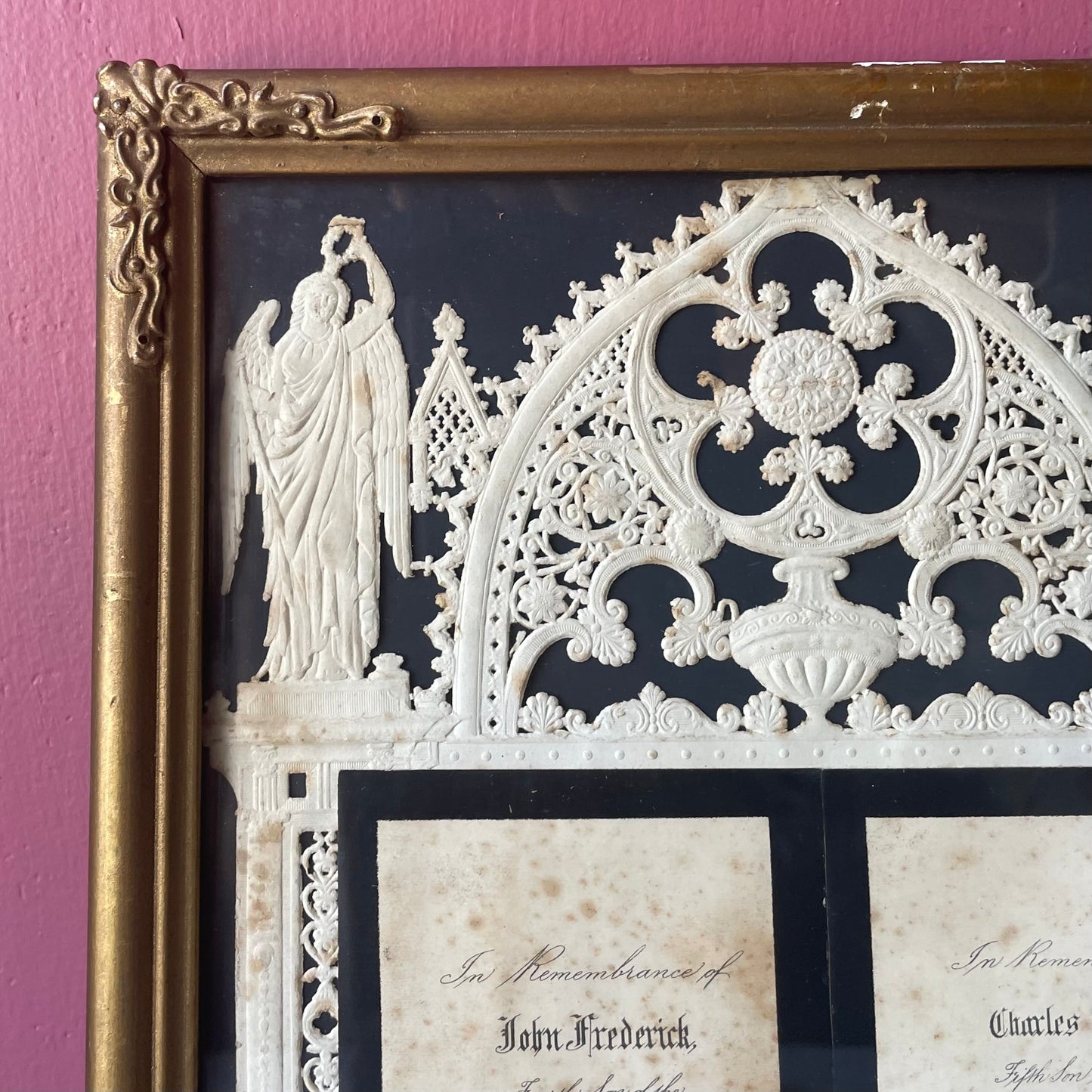 Victorian Diecut Memorial for Two Babies