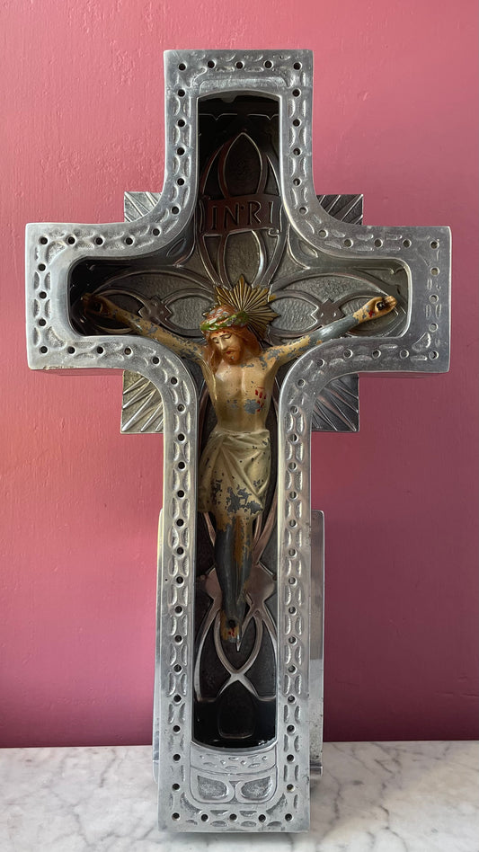 RESERVED Vintage Church Salvage Crucifix