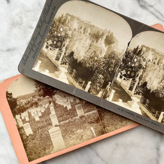 Antique Cemetery Stereocards