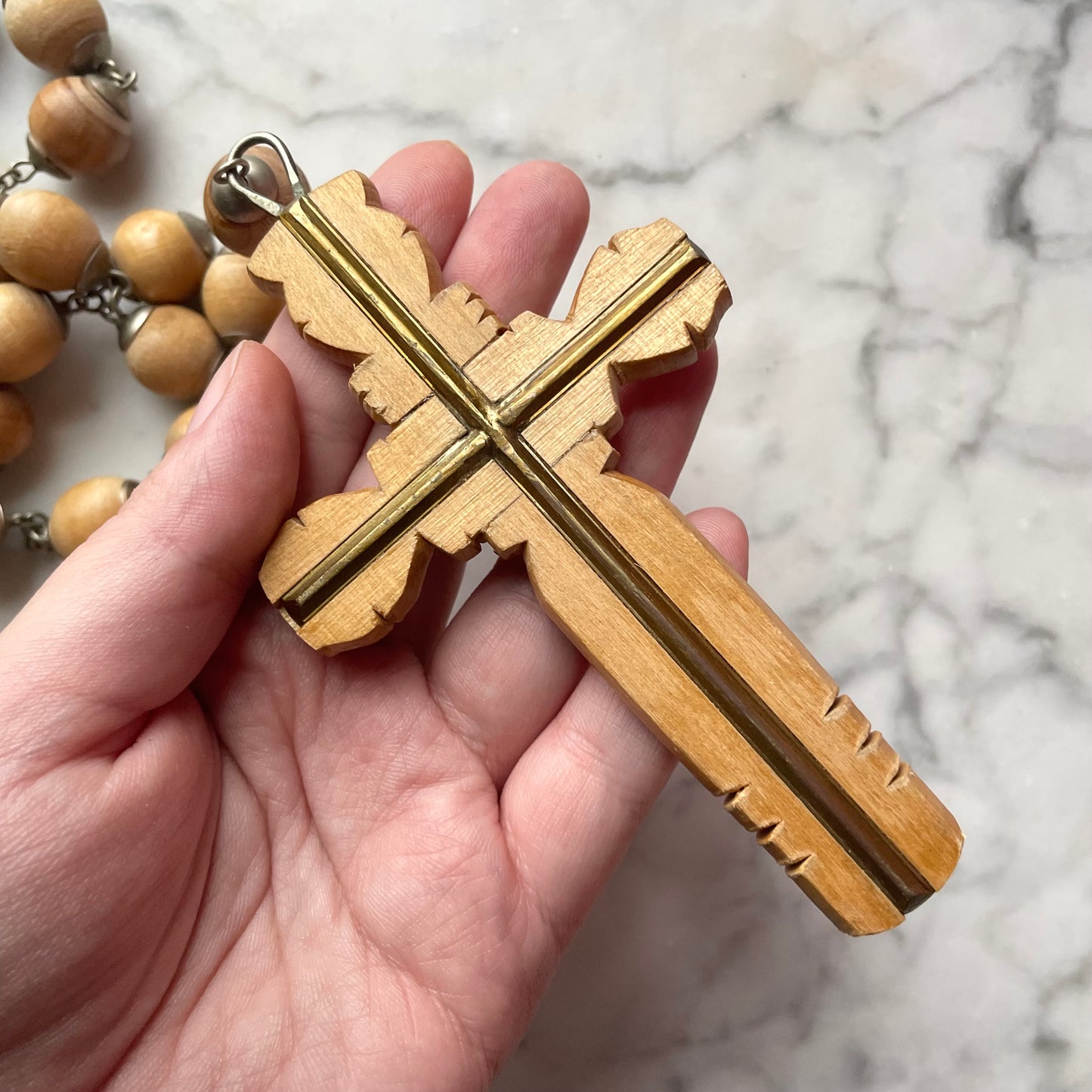 Oversized Saint Joan Rosary Beads