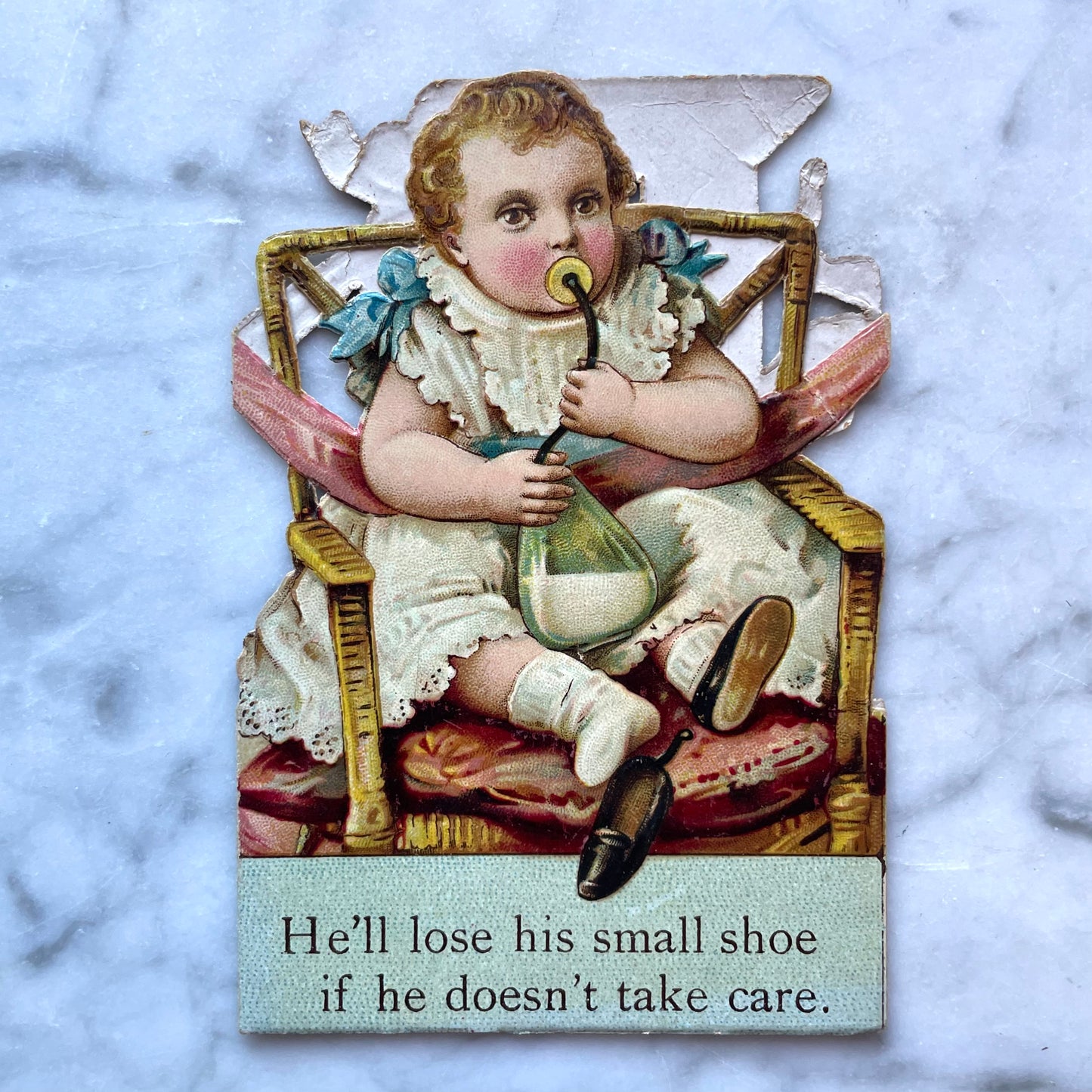 Murder Bottle | Victorian Self Feeding Baby Bottle Lithograph Card