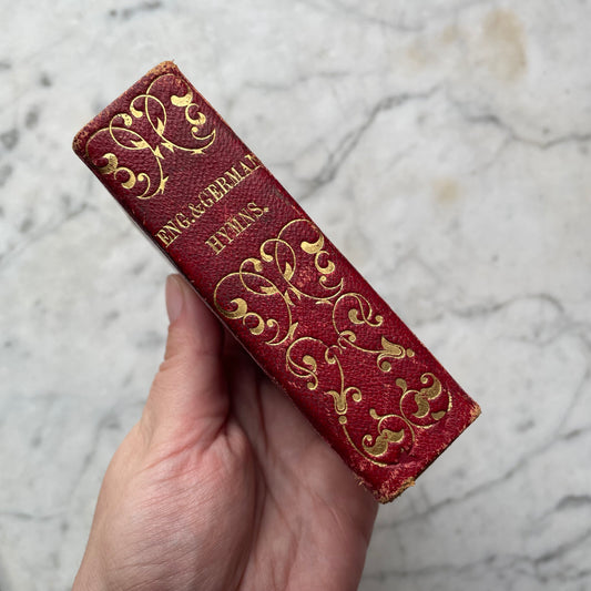 Victorian Miniature Leather Prayer Book | English & German