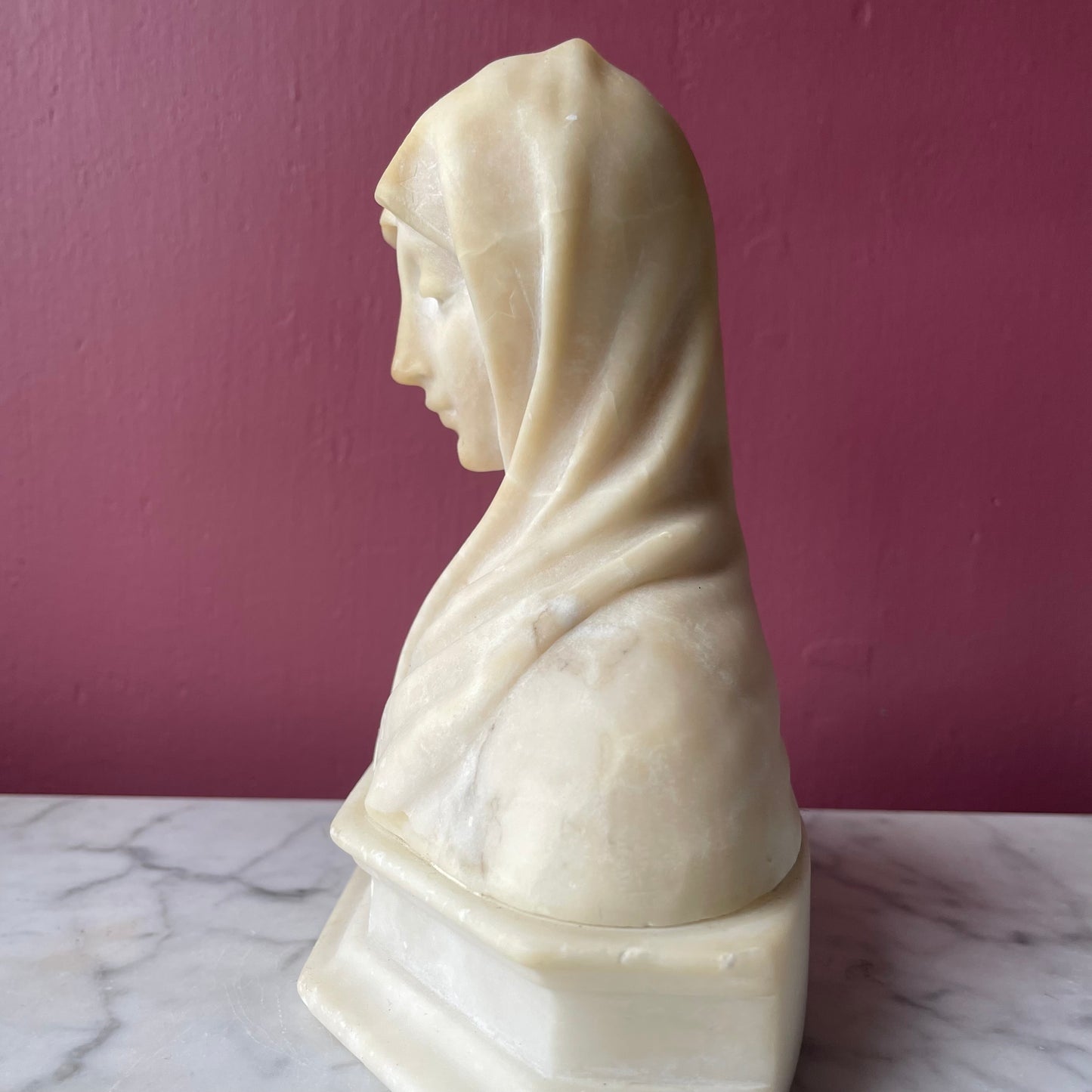 Ave Maria | Antique Alabaster Bust of Mary