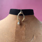 Wishbone & Seed Pearl on Velvet Choker