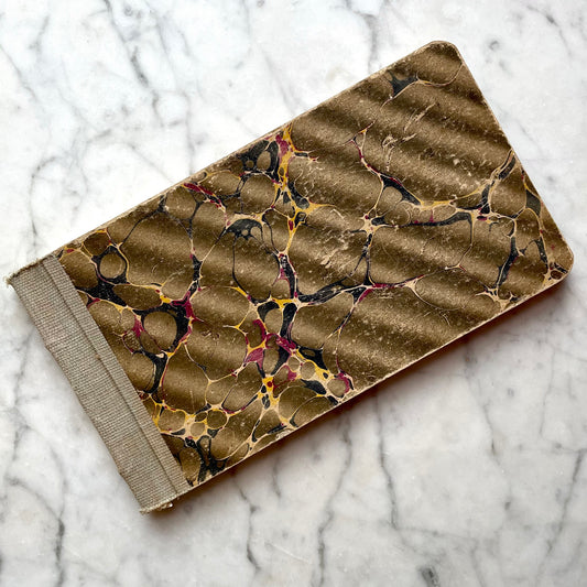 Antique Blank Notepad with Marbled Boards