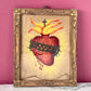Antique Sacred Heart Painting