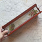 Antique Glass & Wood Glove Box
