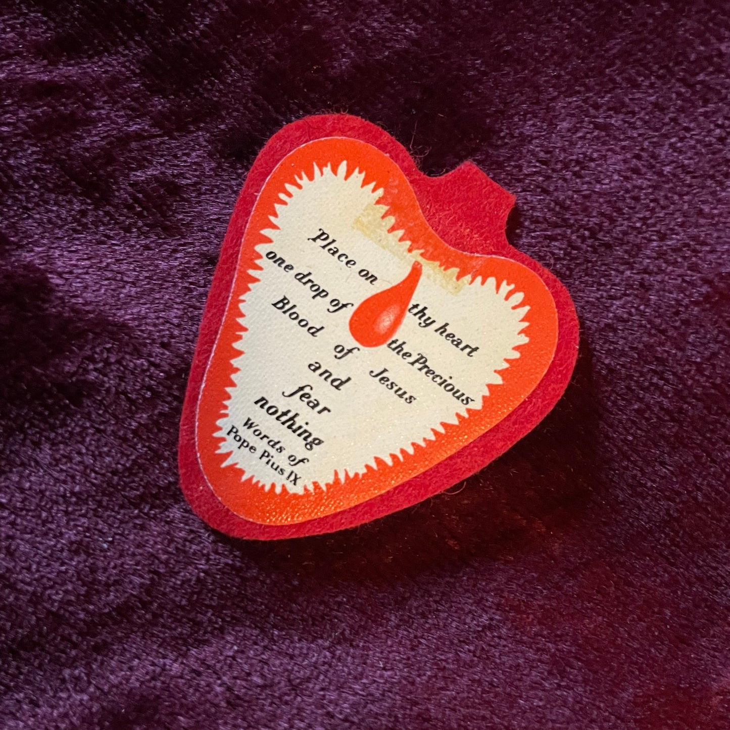 Vintage Blood Heart Pocket Reliquary