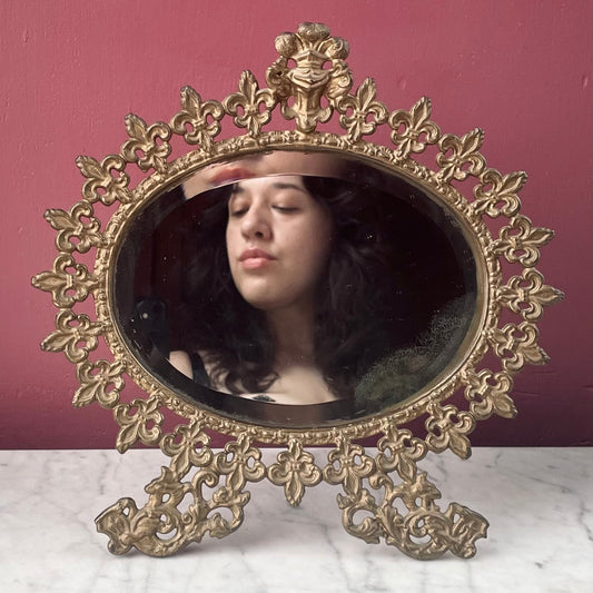 Victorian Gilded Cast Iron Mirror