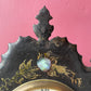 Victorian Cast Iron Mantle Clock with Mother of Pearl Inlay