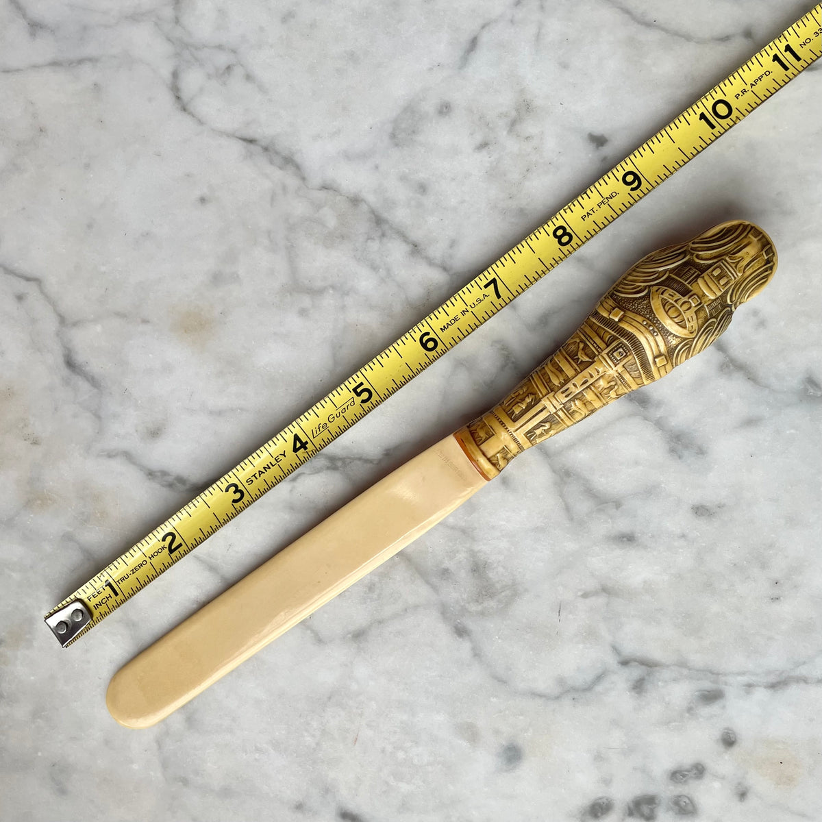 Antique Erotic Letter Opener | Nude Lady in Sarcophagus