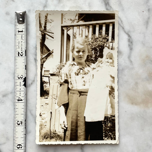 Antique Girl & Doll Snapshot