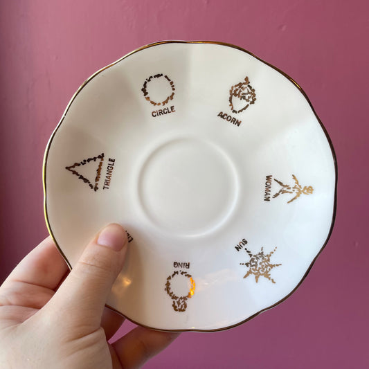 Vintage Fortune Telling Tea Cup & Saucer | Red Rose for Taylor & Kent | Cup No. 3