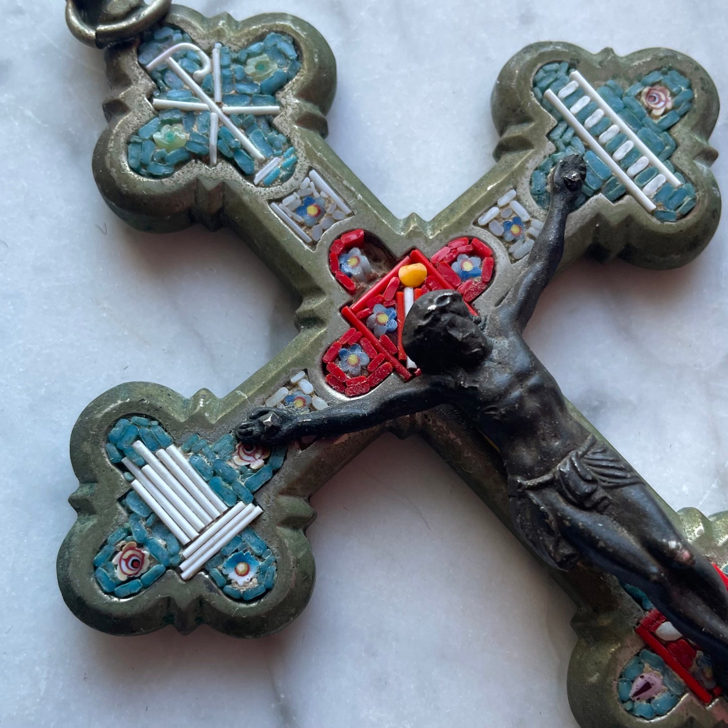 Antique Micromosaic Crucifix