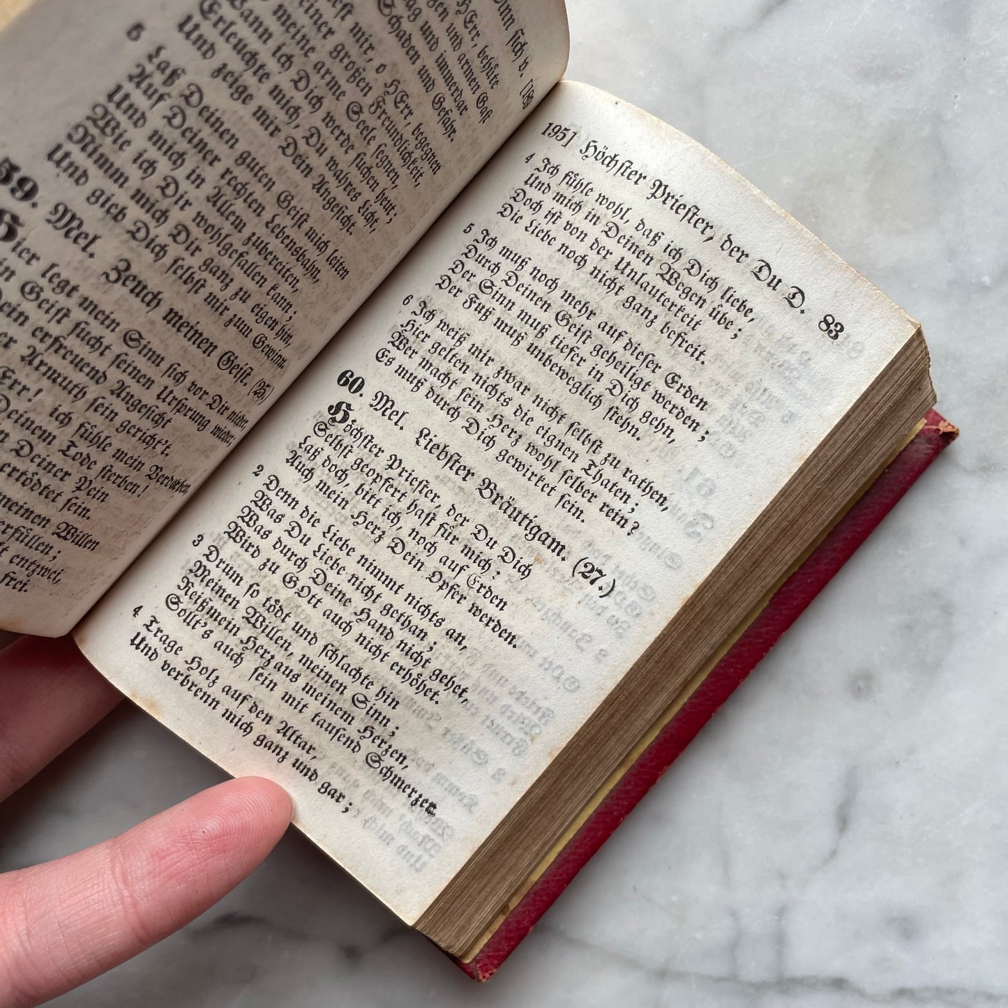 Victorian Miniature Leather Prayer Book | English & German