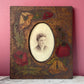 Antique Poppy Pyrography Frame