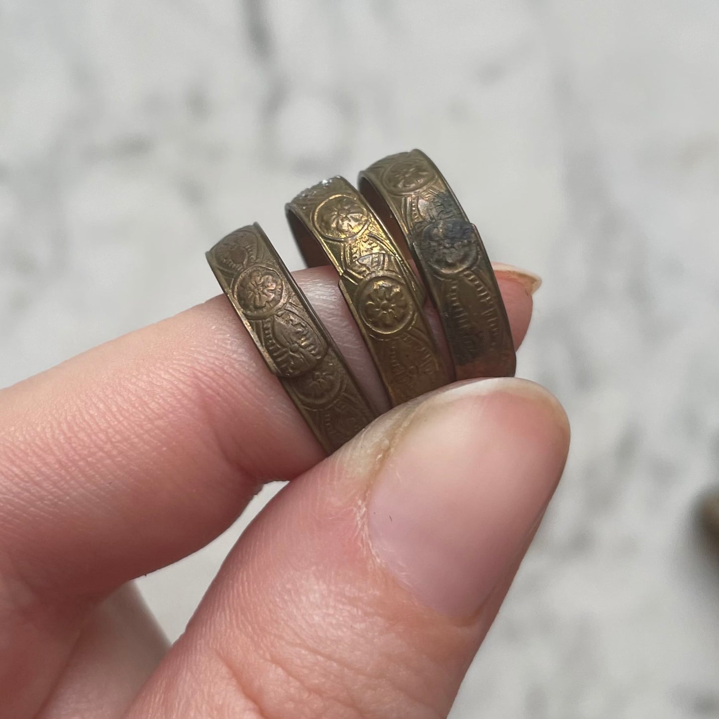 Victorian Cast Iron Hand Shaped Paperweight with Rings