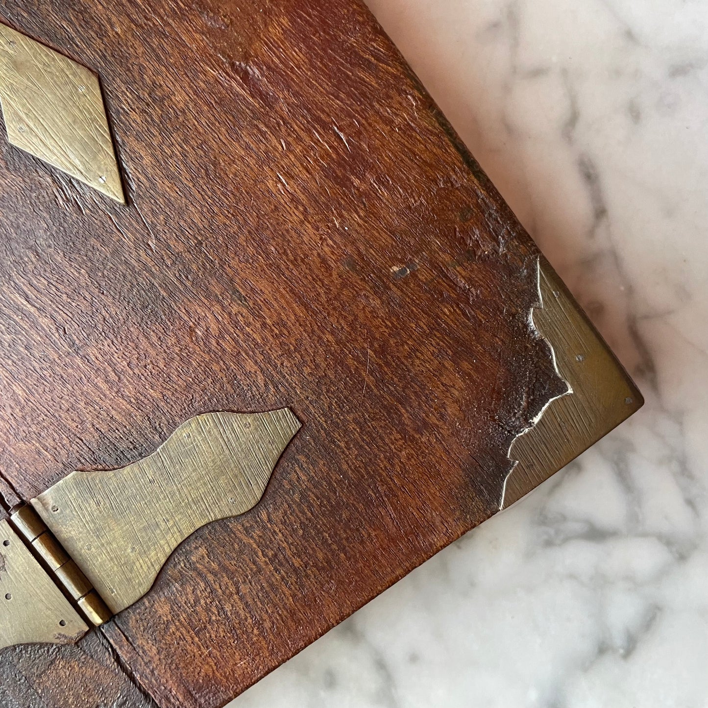 Antique Book Shaped Treen Box
