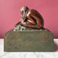 Grieving Girl Antique Art Nouveau Bookends