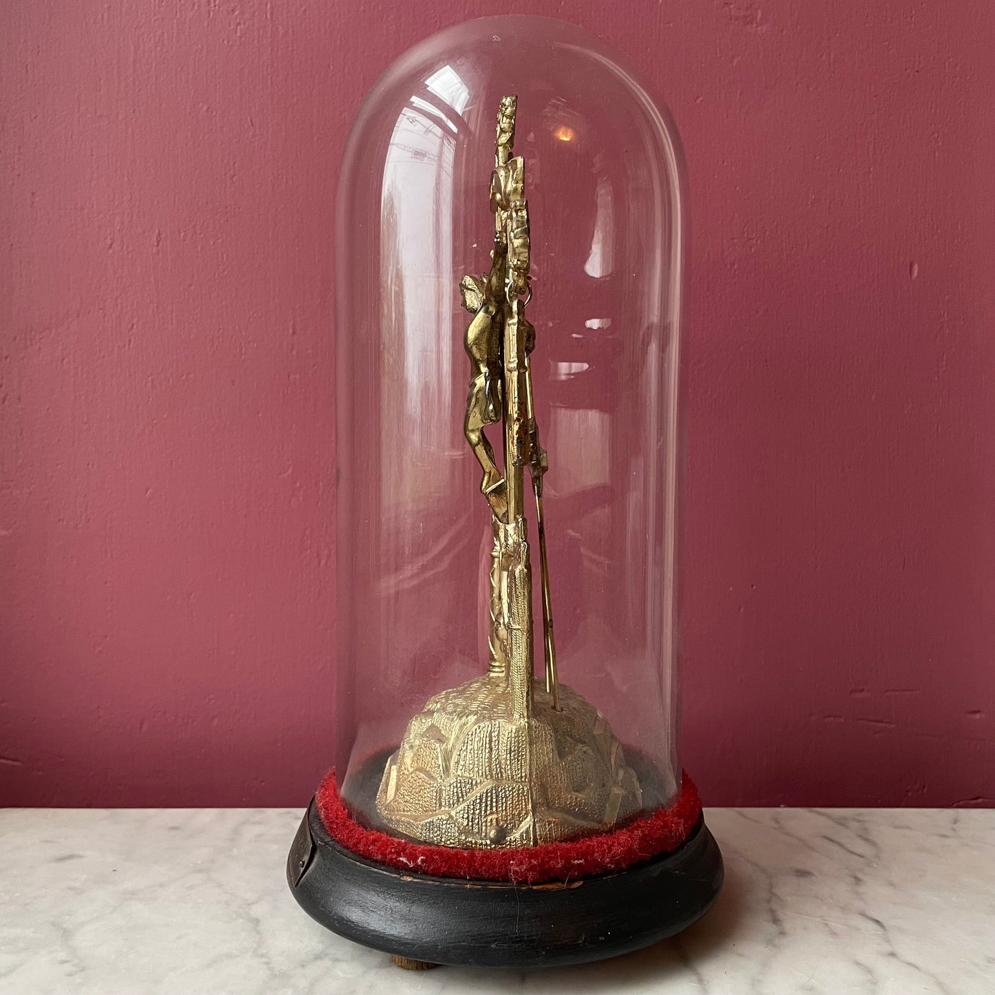 Antique Arma Christi Under Domed Glass