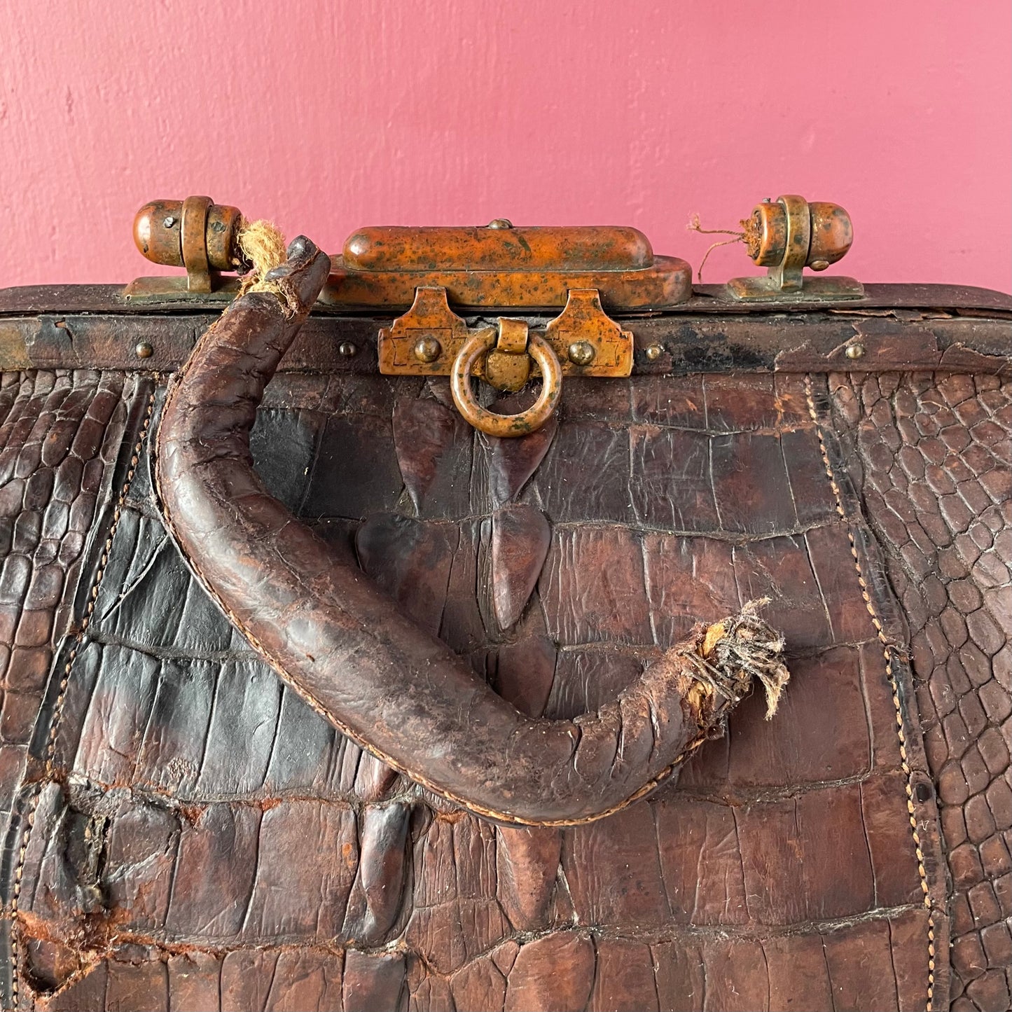 Antique Alligator Travel Bag