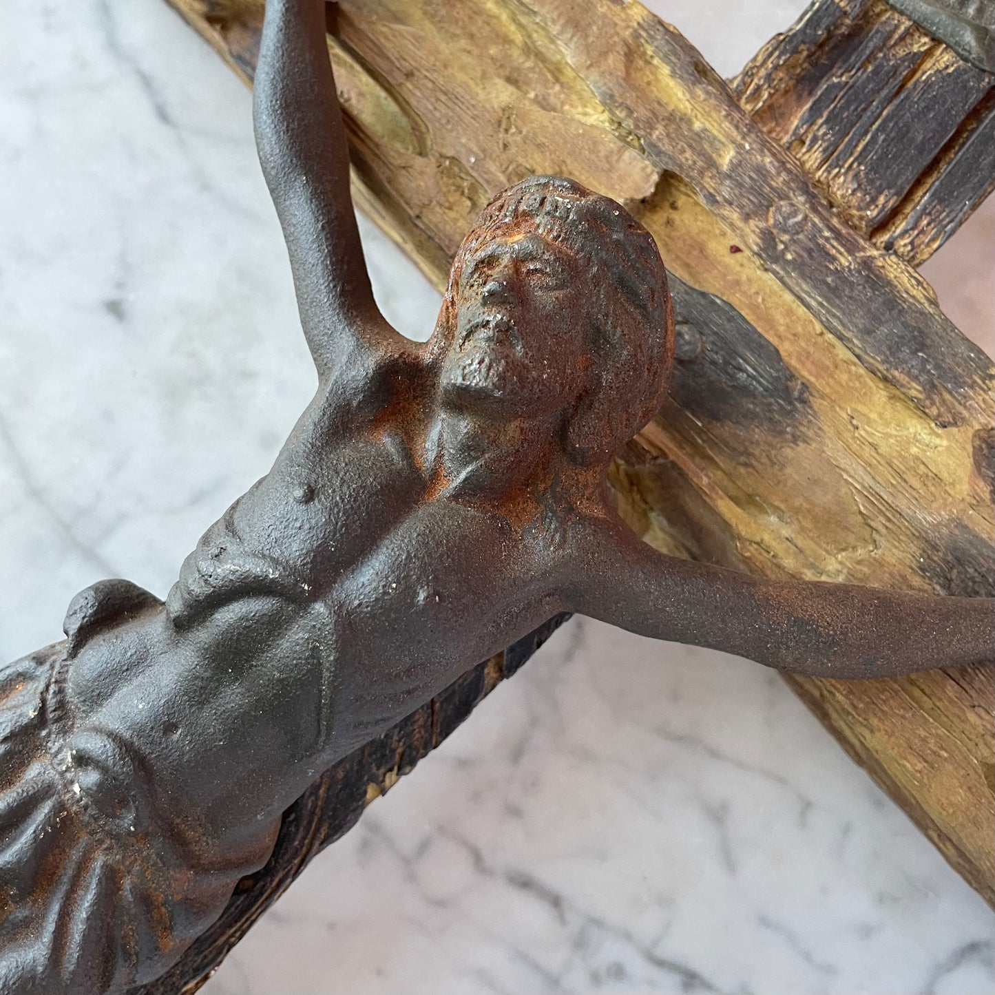 Vintage Faux Bois Crucifix