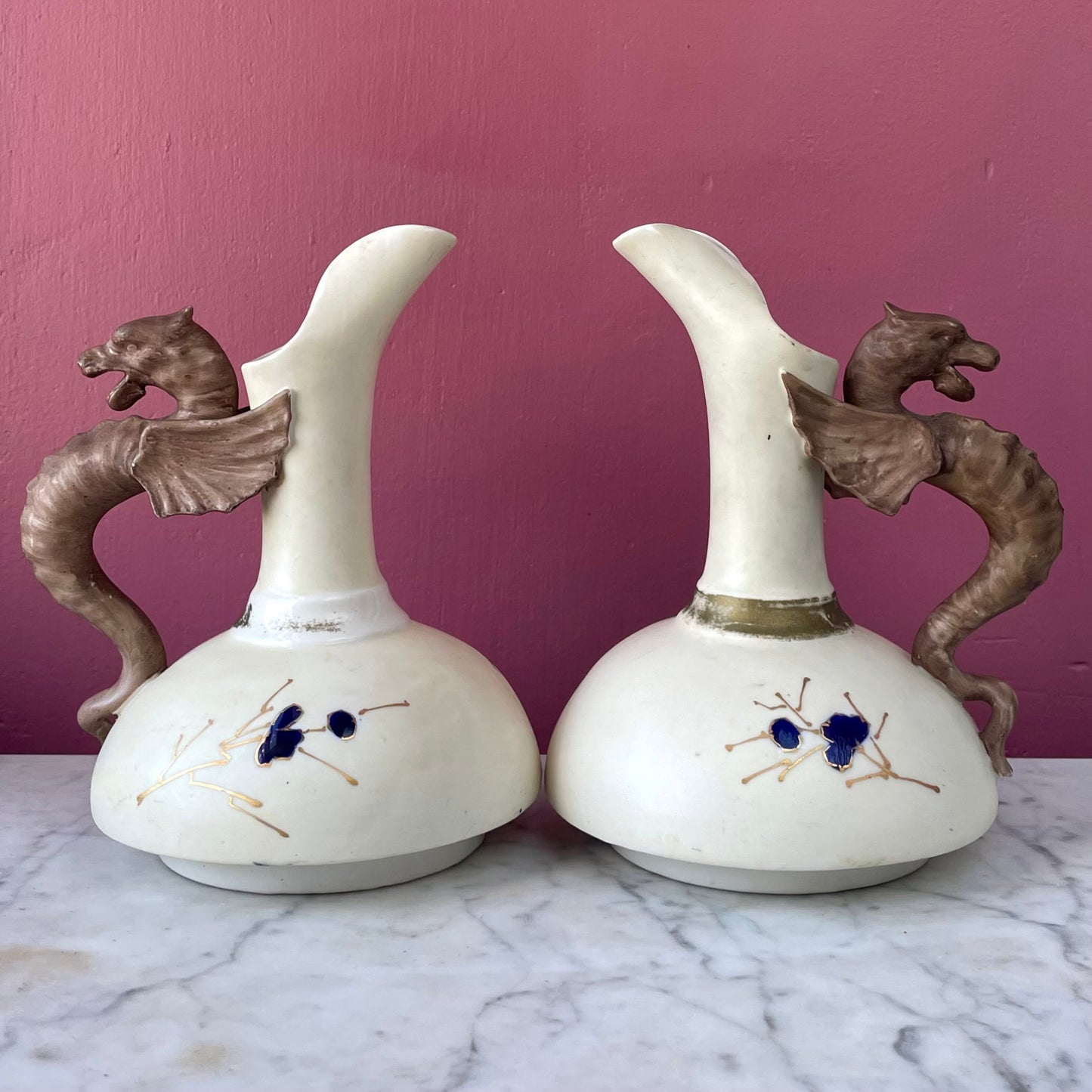 Antique Dragon Handle Ewers